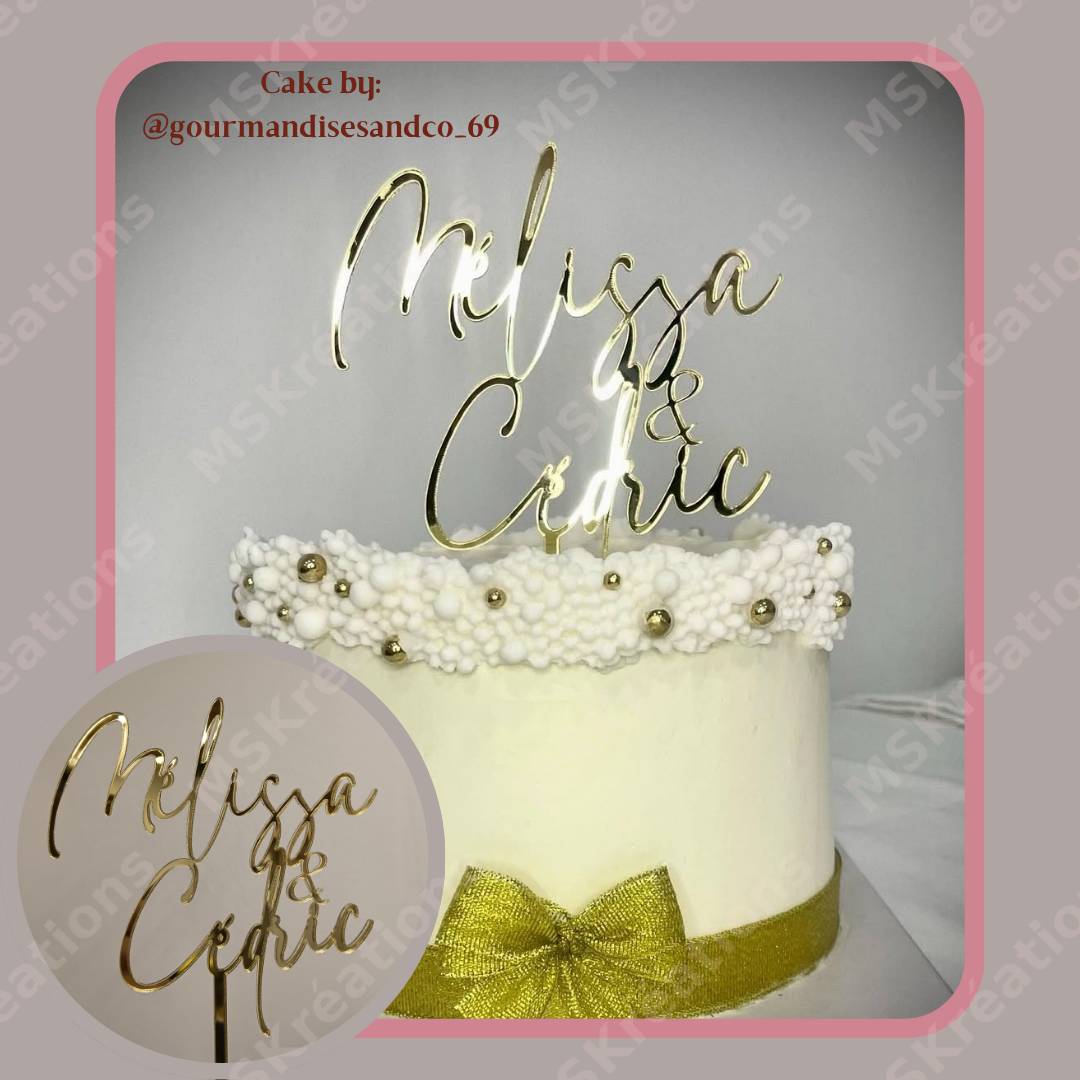 Cake Topper Prénom 2 Lignes